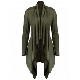 FAUX SUEDE PLUS SIZE LONG JACKET (ARMY GREEN)