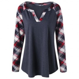 PLUS SIZE RAGLAN SLEEVE PLAID TOP (BLACK GREY)