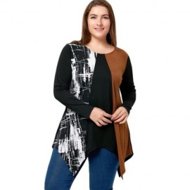 PLUS SIZE LONG SLEEVE HANDKERCHIEF T-SHIRT (BLACK)