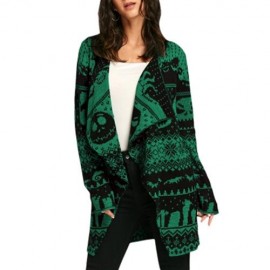 HALLOWEEN SKULL KNITTING TUNIC CARDIGAN (GREEN)