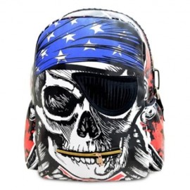 PIRATE SKULL PRINT BACKPACK (BLUE)