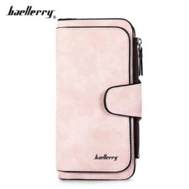 BAELLERRY WOMEN LONG WALLET PU LEATHER CLUTCH CARD HOLDER (LIGHT PINK)