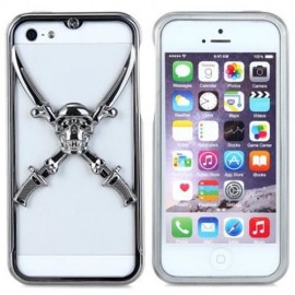 VICTORY 3D SKULL METAL BUMPER FRAME CASE WITH SAFEGUARD FILMS FOR APPLE IPHONE 5S 5 (TUNGS