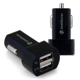 GEEKROVER DUAL USB OUTPUT MINI CAR CHARGER ADAPTER FOR IPHONE IPAD IPOD SMARTPHONES TABLET