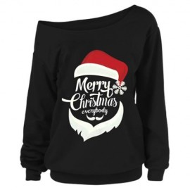 MERRY CHRISTMAS SANTA CLAUS PLUS SIZE SWEATSHIRTS (BLACK)