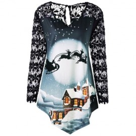 CHRISTMAS PLUS SIZE LACE YOKE TUNIC TOP (BLACK)