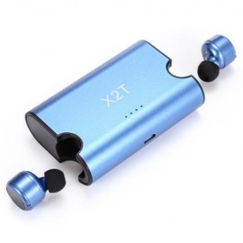 MINI X2T WIRELESS IN-EAR DOUBLE BLUETOOTH HEADSET (BLUE)