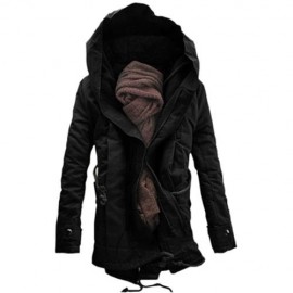 HOODED DOUBLE ZIP UP PADDED PARKA COAT (BLACK)