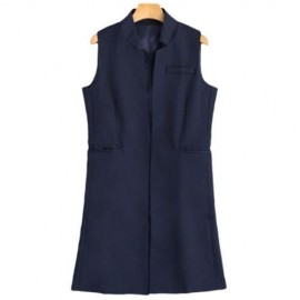 OPEN FRONT LONG VEST (PURPLISH BLUE)