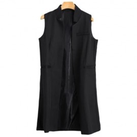 OPEN FRONT LONG VEST (BLACK)