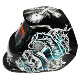 SOLAR ENERGY AUTOMATIC CHANGEABLE LIGHT ELECTRIC WELDING PROTECTIVE HELMET WITH  PIRATE PA