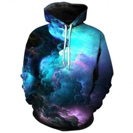 3D COLORFUL CLOUDS PRINT PULLOVER HOODIE (COLORMIX)