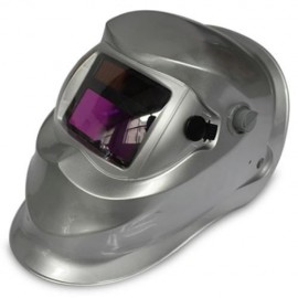 SOLID COLOR AUTOMATIC VARIABLE LIGHT ELECTRIC WELDING PROTECTIVE MASK (SILVER)