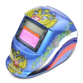 DOUBLE-HEADED EAGLE PATTERN AUTOMATIC VARIABLE LIGHT ELECTRIC WELDING PROTECTIVE MASK (BLU