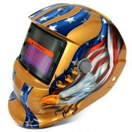 Solar Energy Automatic Changeable Light Electric Welding Protective Helmet with Eagle Patt