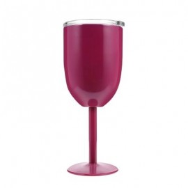 Double-Layer Warm-keeping Stainless Steel Goblet Wine Cup (ROSE RED)