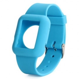 42MM SOLID COLOR SILICONE MATERIAL WATCHBAND WITH BUCKLE CLASP FOR APPLE WATCH (BLUE)