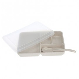 Portable Lunch Box Food Fruit Storage Sealed Container (BEIGE)