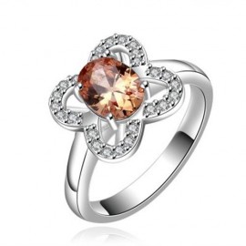 FRESH STYLE FLORAL RHINESTONE EMBELLISHED RING FOR WOMEN (COLORFUL)