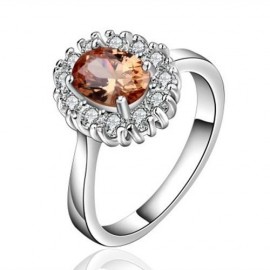 FASHIONABLE ROUND EMBELLISHED RHINESTONE WOMEN'S RING (COLORFUL)