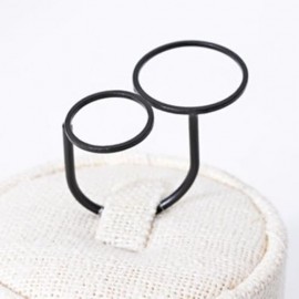 CHIC LAYERED ROUND RING FOR WOMEN (BLACK)