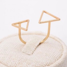 TRENDY LAYERED OPENWORK TRIANGLE RING FOR WOMEN (GOLDEN)
