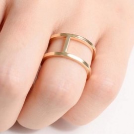 STYLISH OPENWORK LAYERED ROUND RING FOR WOMEN (GOLDEN)