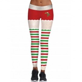 CHRISTMAS STRIPED BERRY PRINT SKINNY LEGGINGS (COLORMIX)