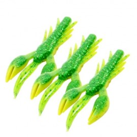 HONOREAL 7.5CM SHRIMP SHAPE SOFT BAIT FISHING LURE 3PCS  (GREEN AND YELLOW)
