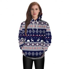 STYLISH HOODED LONG SLEEVE PRINTED POCKET WOMEN HOODIE (BLUE)