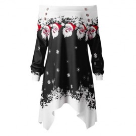 CHRISTMAS PLUS SIZE OFF THE SHOULDER TUNIC TOP (BLACK)