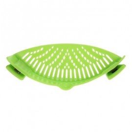 Household Silicone Kitchen Strainer Clip Pan Drain Rack (GREEN)