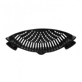 Household Silicone Kitchen Strainer Clip Pan Drain Rack (BLACK)