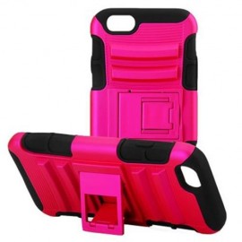 PC AND SILICONE PROTECTIVE CASE COVER WITH STAND FOR IPHONE 6 4.7 INCH SCREEN (ROSE MADDER