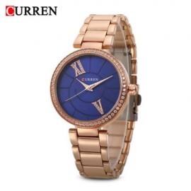 CURREN 9014 WOMEN QUARTZ WATCH CRYSTAL DIAL (BLUE)