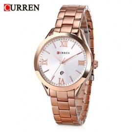 CURREN 9007 WOMEN QUARTZ WATCH CALENDAR (ROSE GOLD AND WHITE)