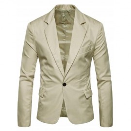 ONE BUTTON FLAP POCKET BLAZER (KHAKI)