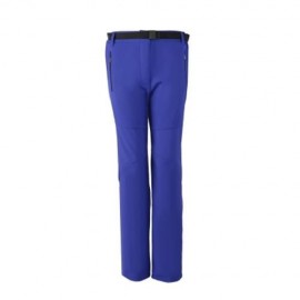 WATERPROOF SOFT SHELL WARM WOMEN PANTS HIKING CYCLING TROUSERS (BLUE)