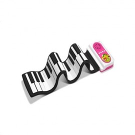 IWORD 49 KEY PORTABLE HAND ROLL PIANO BUILT-IN SPEAKER INSTRUMENT TOY FOR KIDS (PINK)