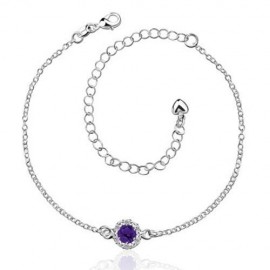 FRESH STYLE ROUND SPLICED HOLLOW OUT WOMEN'S ANKLET (PURPLE)