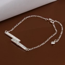 SIMPLE DESIGN LETTER PRINT SPLICED HOLLOW OUT ANKLET FOR WOMEN (WHITE)