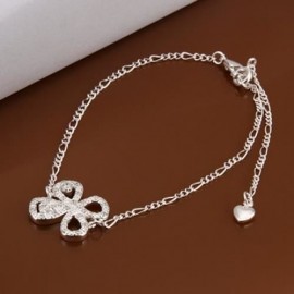 FRESH STYLE PLANT RHINESTONE EMBELLISHED SOLID COLOR WOMEN'S ANKLET (WHITE)