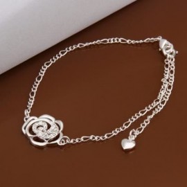 FRESH STYLE FLORAL HOLLOW OUT SOLID COLOR ANKLET FOR WOMEN (WHITE)