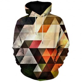 KANGAROO POCKET VERTIGO GEOMETRIC PRINT HOODIE (COLORMIX)