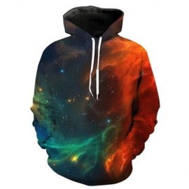 3D OMBRE GALAXY PRINT PULLOVER HOODIE (COLORMIX)