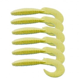 HONOREAL 6.5CM ARTIFICIAL SOFT LURE FISHING BAIT 6PCS (GOLD AND GREY)