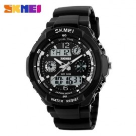 SKMEI 1060 LED SPORTS WATCH WITH DOUBLE JAPAN MOVTS 30M WATER RESISTANT PLASTIC WATCHBAND 