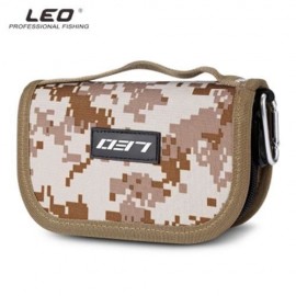 LEO PORTABLE FISHING LURE HOOK BAIT POUCH METAL SEQUIN BAG (DESERT CAMOUFLAGE)
