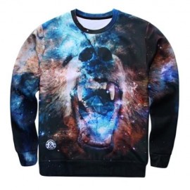 PULLOVER GALAXY 3D SKULL PRINT SWEATSHIRT (COLORMIX)