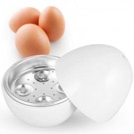 Kitchen Egg Steamer Microwave Oven Supplies Cooker Tool (WHITE)